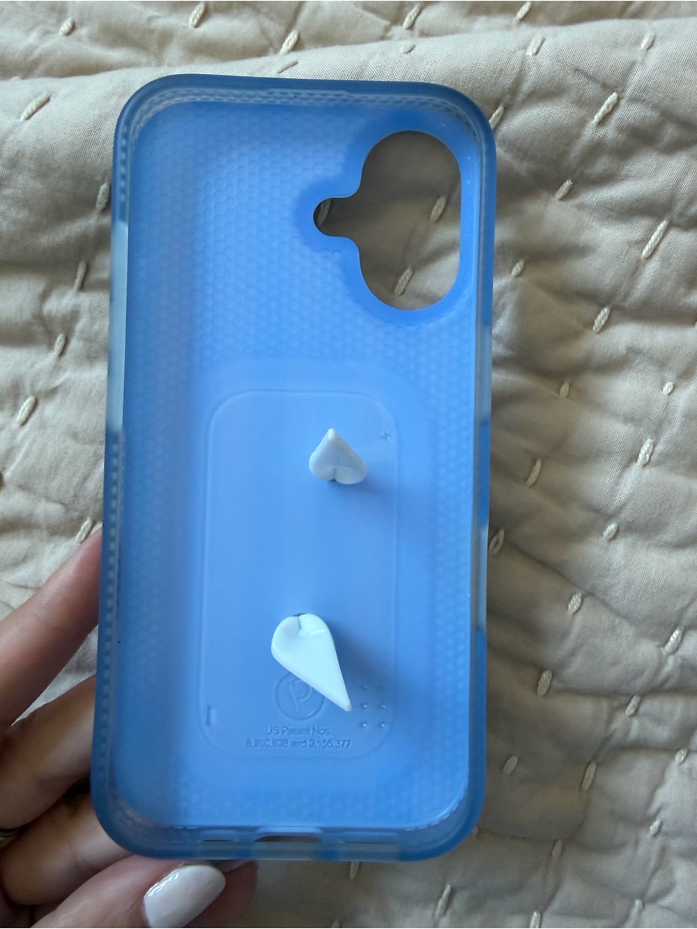Loopy Case Light Blue & White Striped iPhone Case with Loop Grip - Picture 6 of 9